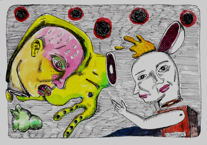 Un joueur d'ocarina sur la plage 图画, 8.3x11.7 in