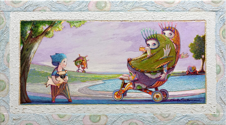 ON WHEELS 绘画, 12x21.7 in