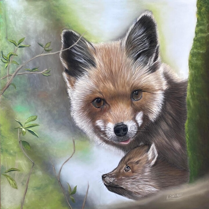 La vie dans les sous bois Schilderij, 27,6x27,6 in