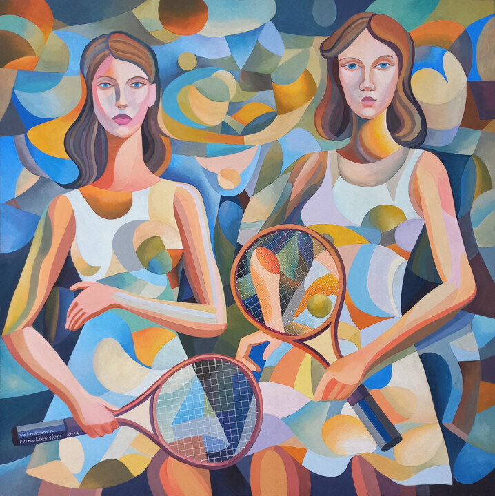 Rackets, not rockets (Make sport, not war) 绘画, 23.6x23.6 in