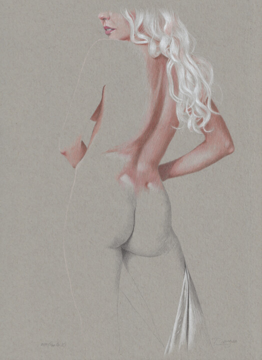 "Pose Nr. 35 (18:59)" 图画, 11.9x8.6 in
