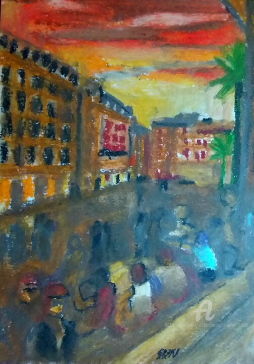Passeggiata serale Pintura, 11,8x7,9 in