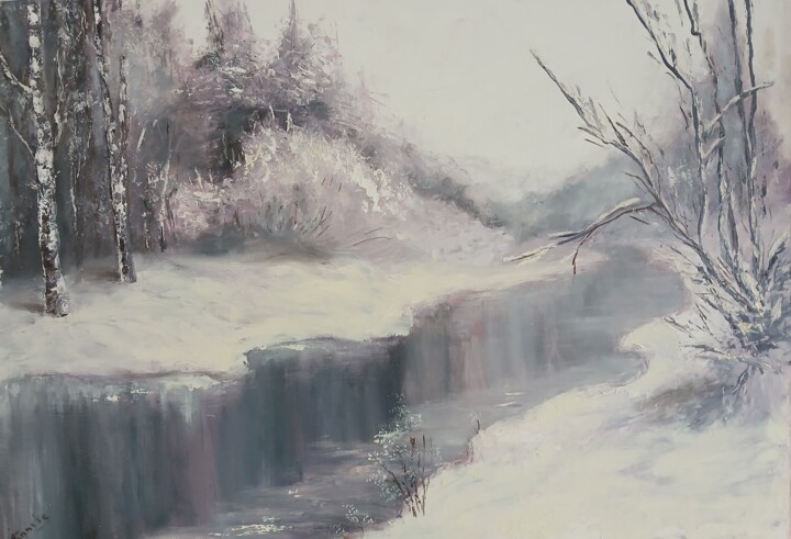 Ölgemälde "Winter" 100cm x70cm x 3,8cm 绘画, 39.4x27.6 in