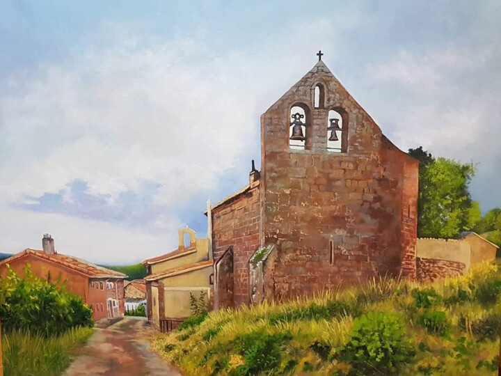 Painting titled "Iglesia San. Martin…" by Maricel Buzamurga, Original Artwork, Oil