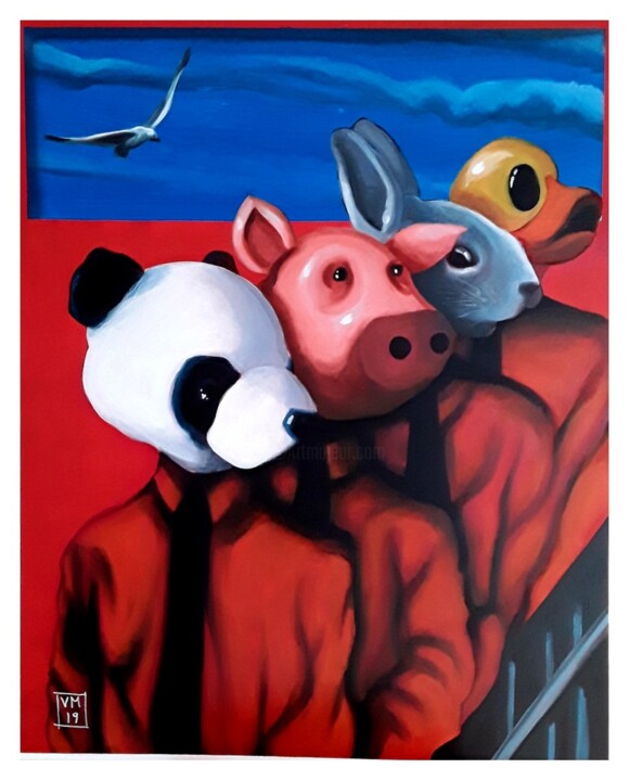 La fabbrica degli animali 绘画, 39.4x31.5 in