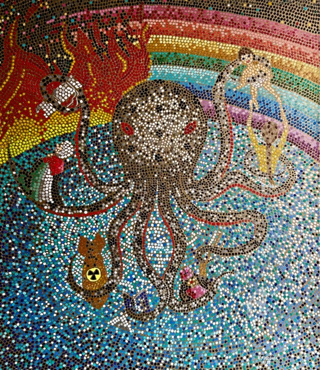 Peinture intitulée "Democracy" par Victoria Kolozian, Œuvre d'art originale, Acrylique