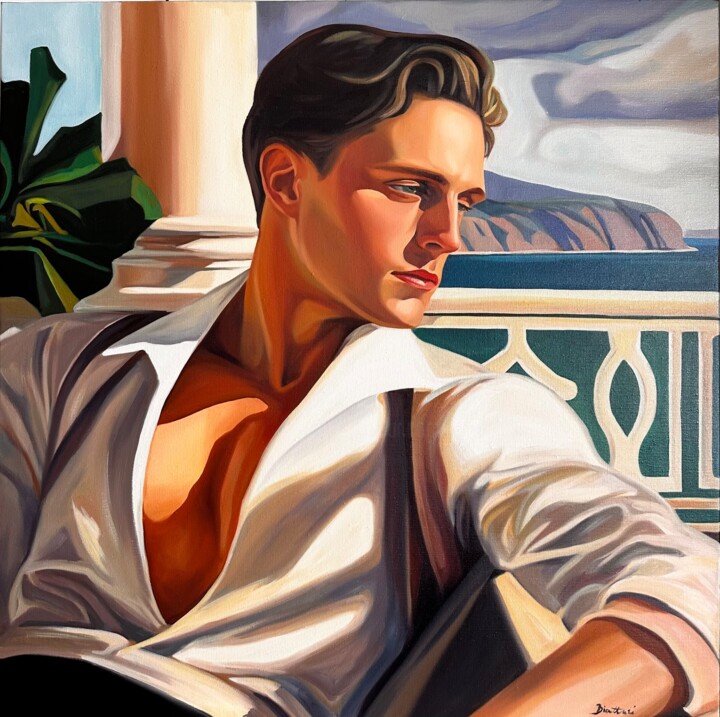 Sur ma terrasse 绘画, 31.5x31.5 in