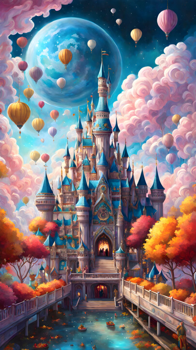 Digital Arts titled "Château Enchanté da…" by Frraincky, Original Artwork, AI generated image