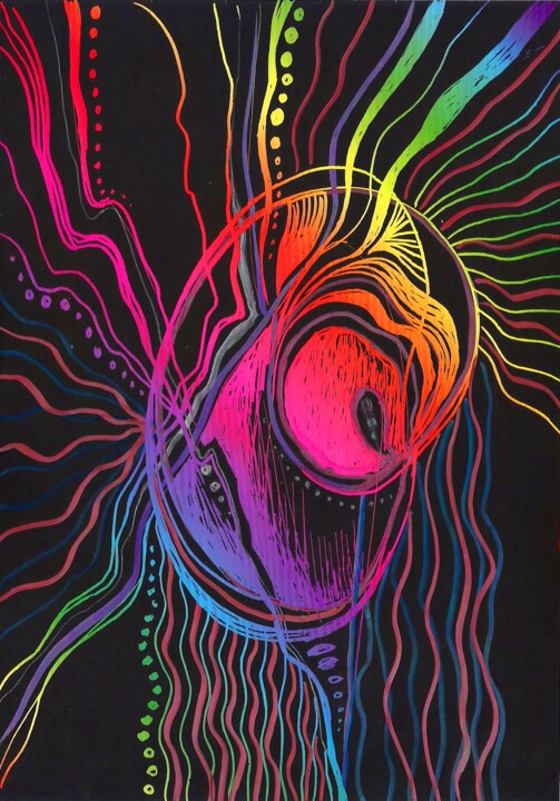 Birth of a Galaxy 绘画, 8.3x5.7 in