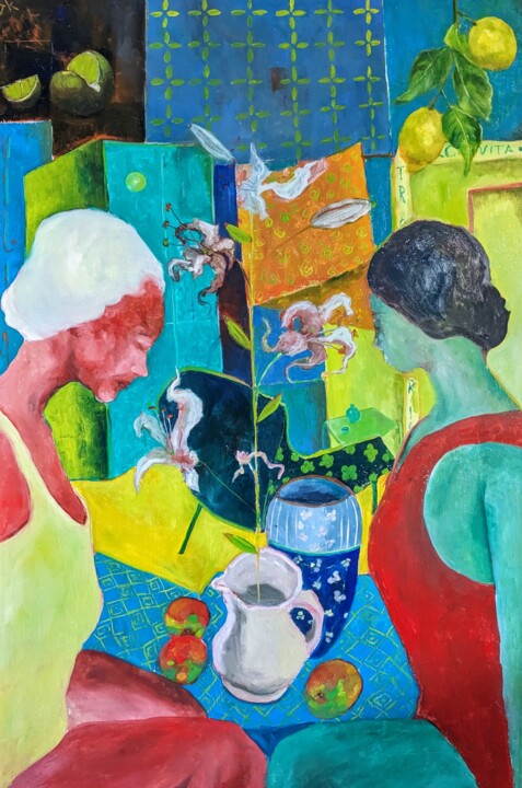 Complementary Twins - Friendship evolving Tablo, 47,2x31,5 in