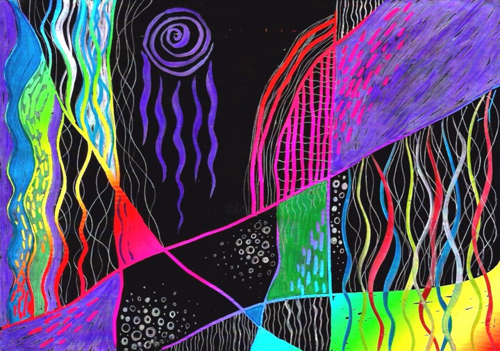 Music of the new galaxy 绘画, 5.7x8.3 in