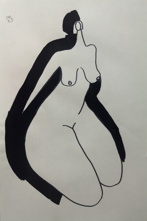 A sitting nude 3 绘画, 11.4x8.3 in