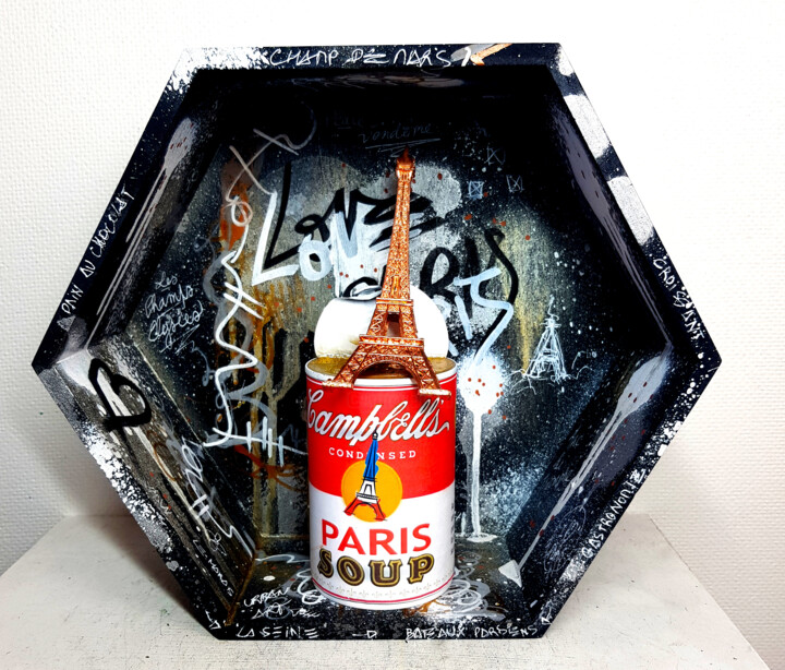 Sculpture Murale Pop Art Tour Eiffel Soupe Campbell Graffiti 雕塑, 10.2x11.8 in
