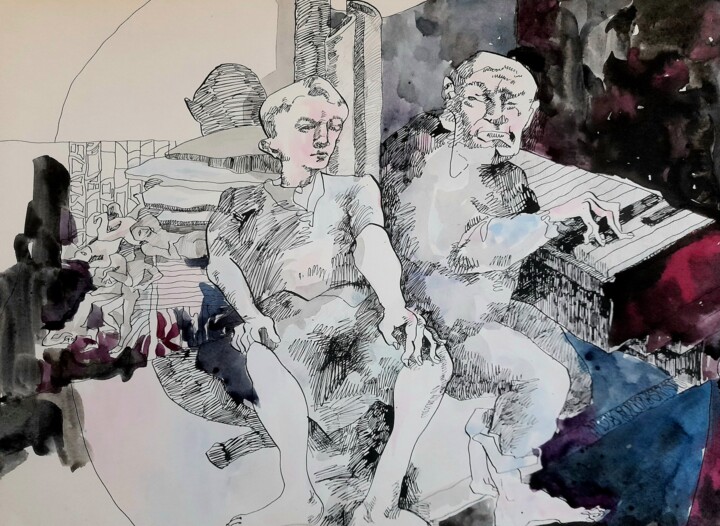 图画 标题为“Музыка” 由Alexey Zhucovsky, 原创艺术品, 墨