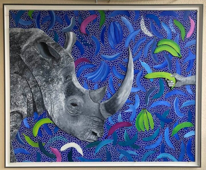 Blue Banane ( Placebo ) 絵画, 39.4x48.2 in