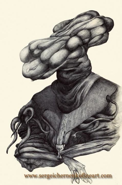Drawing titled "Someone" by Sergei Chernenko, Original Artwork