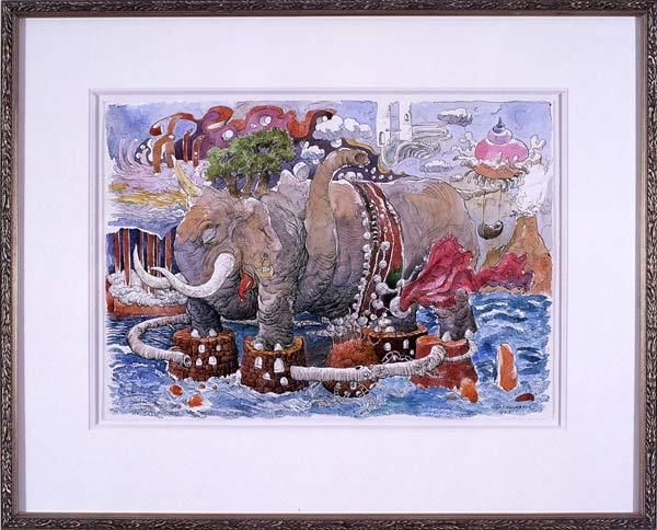 Drawing titled "The Elephant" by Sergei Chernenko, Original Artwork