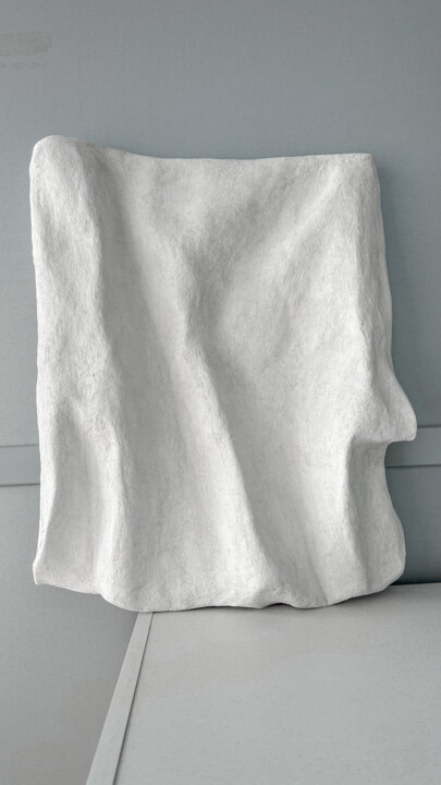 Painting titled "Volumetric panel te…" by Anastasiia Iurzinova, Original Artwork, Plaster Mounted on Wood Panel