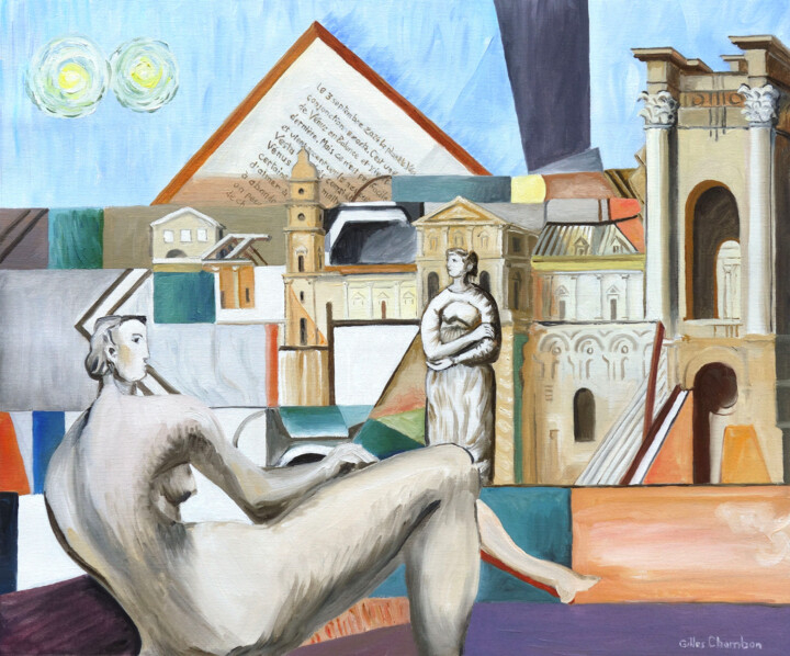 La conjonction de Vénus et de Vesta 绘画, 21.3x25.6 in