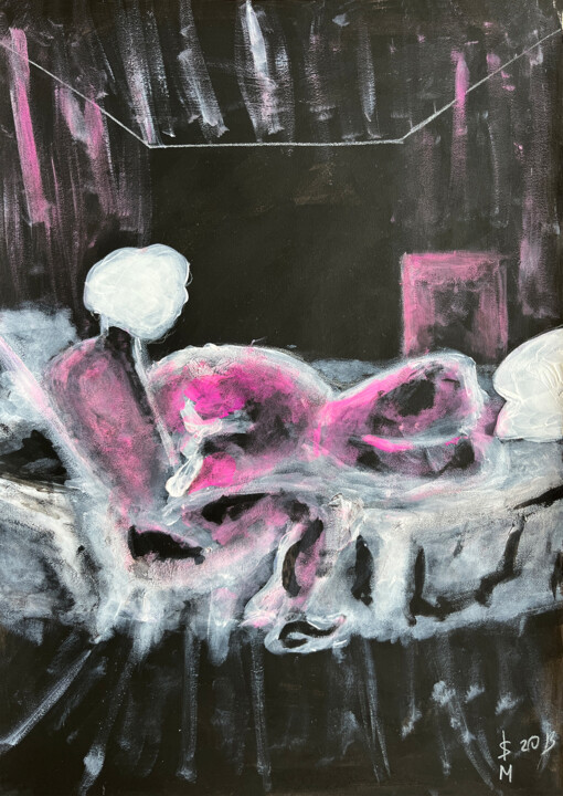 图画 标题为“b;1b / Erotic 3: co…” 由Leni Smoragdova, 原创艺术品, 墨
