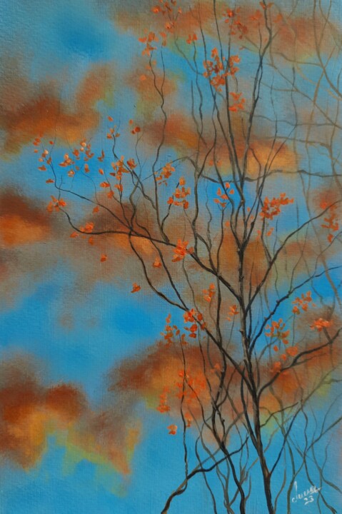 A simple autumn 绘画, 10.2x7.1 in