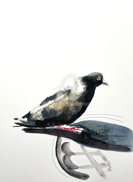 Malerei mit dem Titel "Fyodor 1 (original)…" von Elodie M. Richard, Original-Kunstwerk, Aquarell