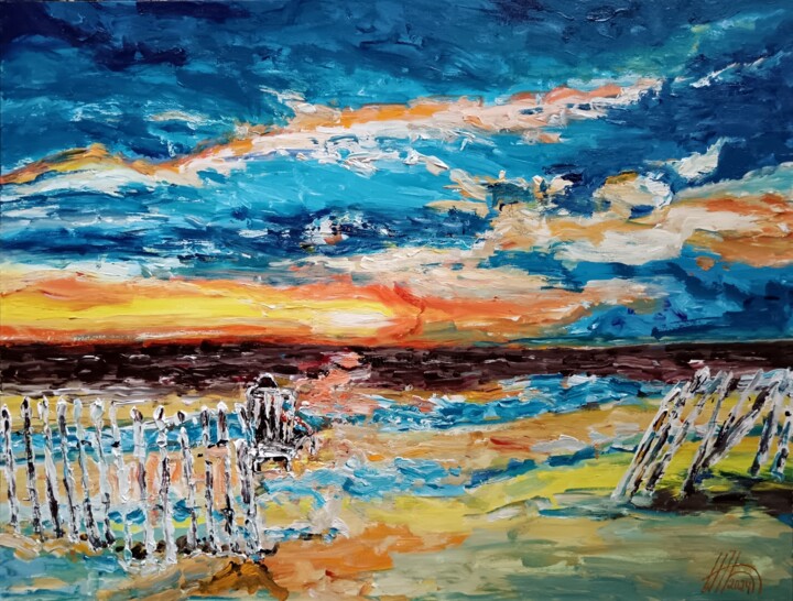 Peinture intitulée "Rumeur marine" par Antoine Juliens, Œuvre d'art originale, Acrylique Monté sur Carton