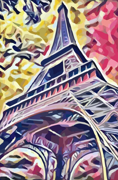 Vibrant Eiffel Tower Digitale Kunst