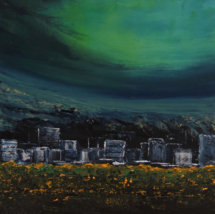 Dream City 绘画, 14.2x14.2 in