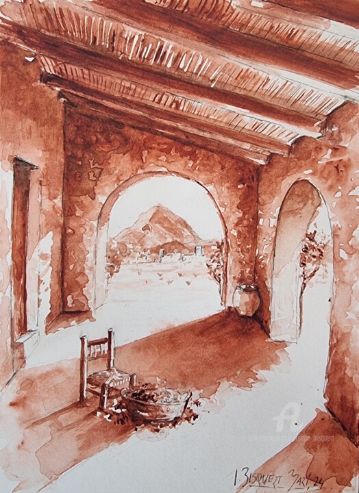Interior " Sangre de Dragón" Malarstwo, 11,8x8,3 in