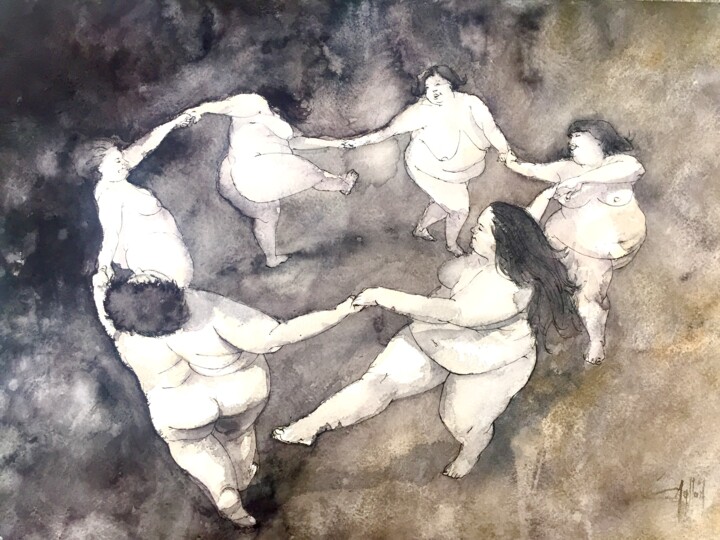 La ronda Painting, 21.7x29.5 in