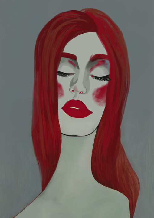 Abstract portrait of a girl/2 数字艺术, 16.5x11.7 in