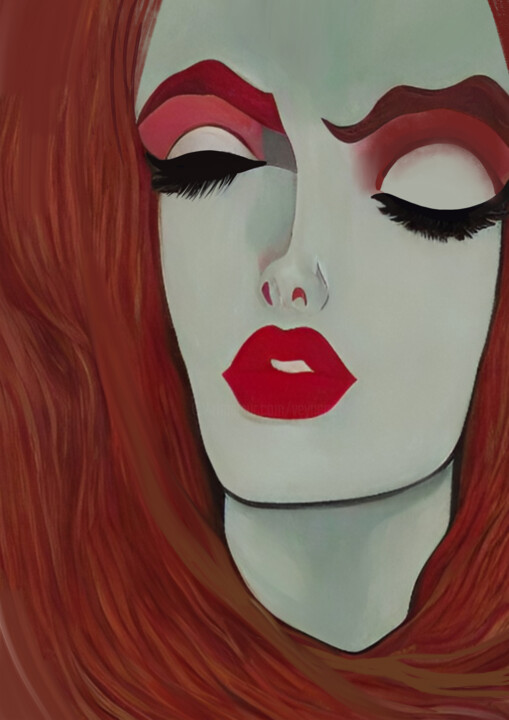 Abstract portrait of a girl 数字艺术, 16.5x11.7 in