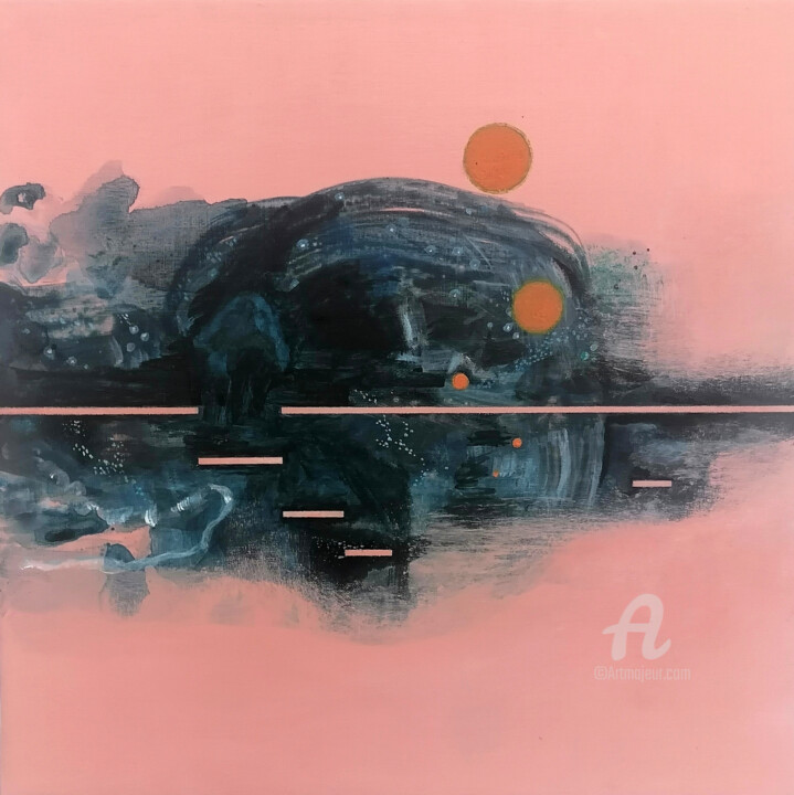 Painting titled "Sequences 51" by Alex Munzone, Original Artwork, Acrylic Mounted on Other rigid panel