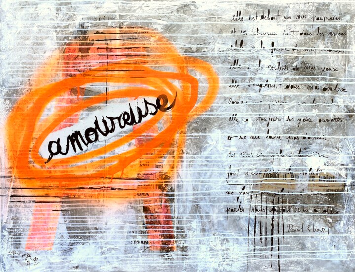 Peinture intitulée "Amoureuse" par Roger.M, Œuvre d'art originale, Acrylique Monté sur Châssis en bois