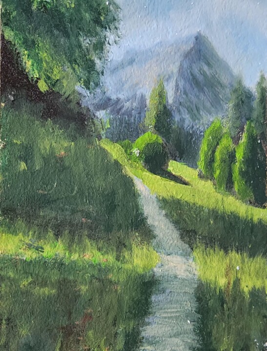 Zion National Park Painting Landscape Original Art Utah Wall Painting, 5.9x3.9 in