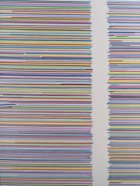 Malerei mit dem Titel "Colorful gap #6" von Astrid Stoeppel, Original-Kunstwerk, Acryl Auf Keilrahmen aus Holz montiert
