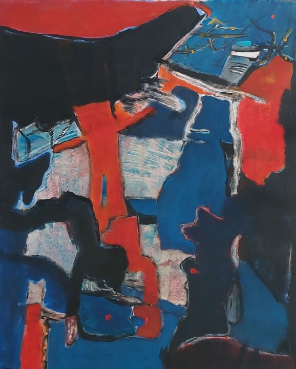 Une chute serait l'idéal. 绘画, 30.3x24.8 in