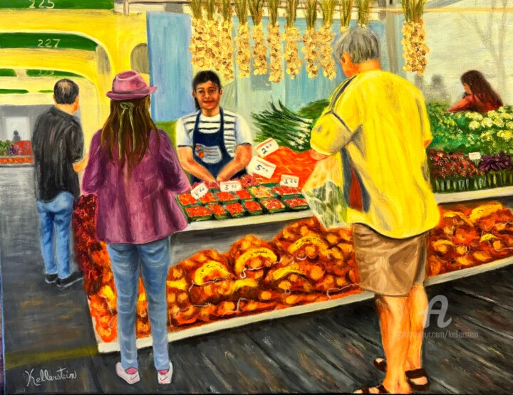 Samedi matin au marché 绘画, 16x20 in