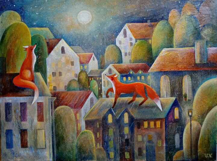 Night walk 绘画, 23.6x31.5 in