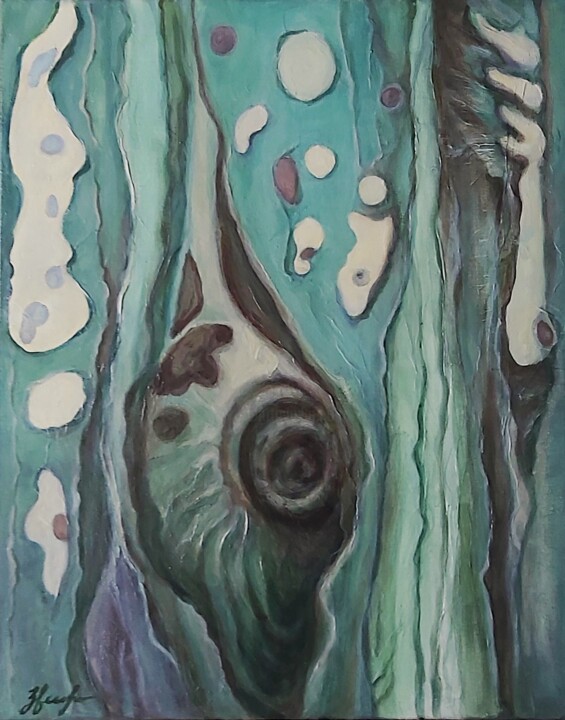 Sycamore (Platan) Painting, 19.7x15.8 in