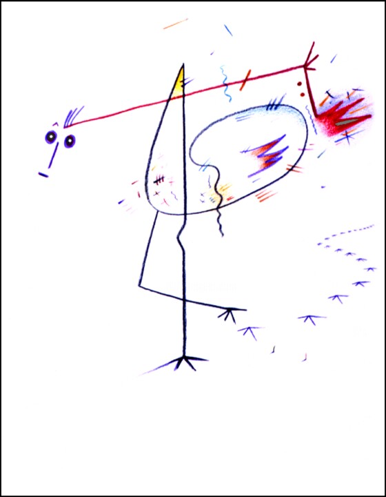 LE PROMENEUR ZÉROZOÏSTE 图画, 30x23.3 in