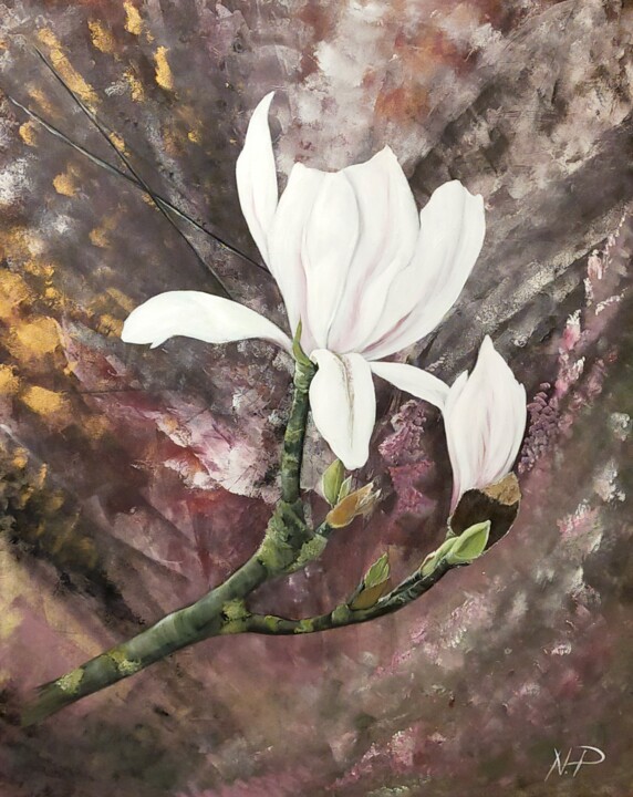 绘画 标题为“Magnolija” 由Neringa Petrošiute, 原创艺术品, 丙烯