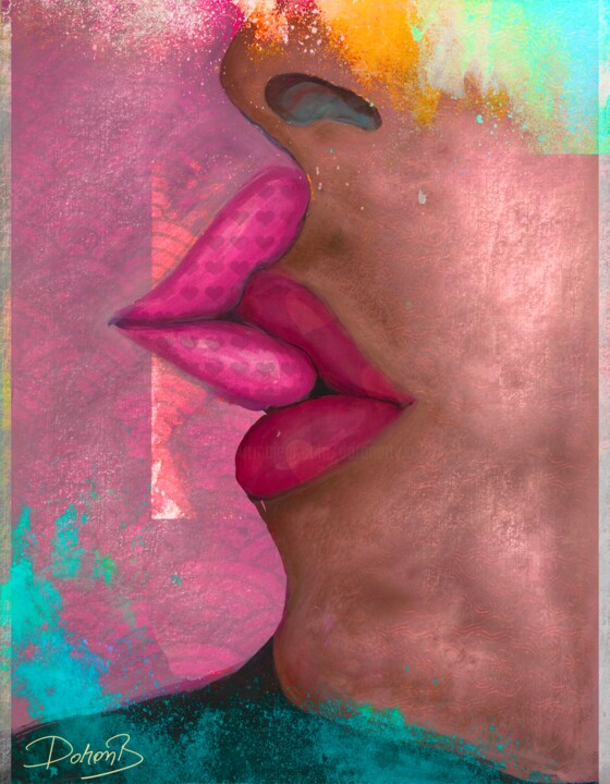 Colorful kissing 数字艺术