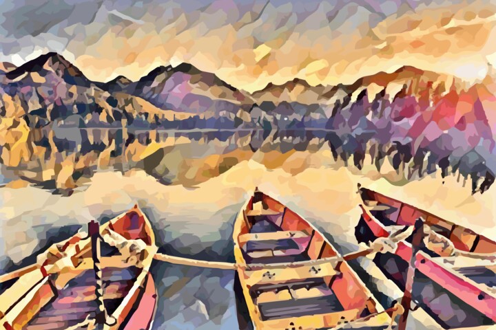 Vintage boats Digitale Kunst