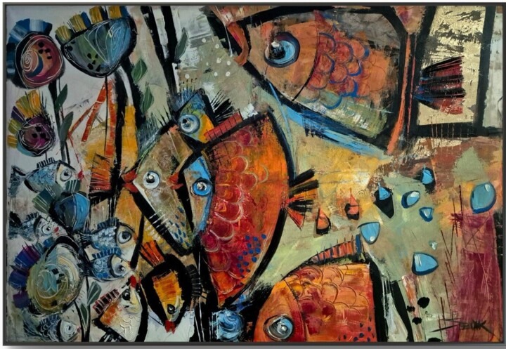AQUARIUM III 绘画, 27.6x39.4 in