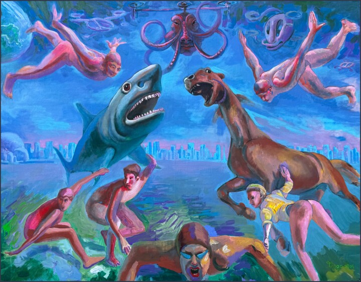 Painting titled "DEVELOPMENT OF MARS…" by Dags, Original Artwork, Oil