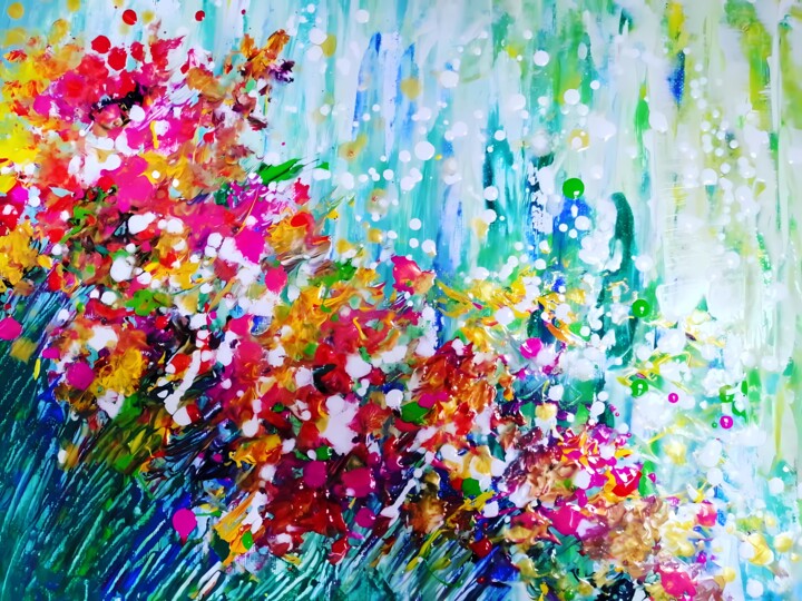 Limited Edition 20 Wildflowers Meadow Abstract Joy of Life 印花与版画, 31.5x47.2 in