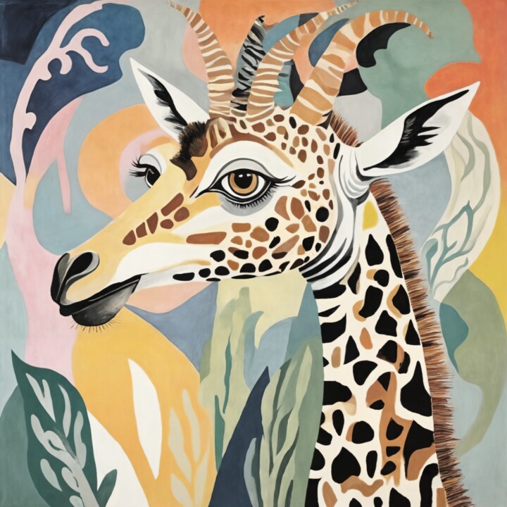 Unicorn of the Savannah: Spectrum Dream 绘画, 39.7x39.7 in