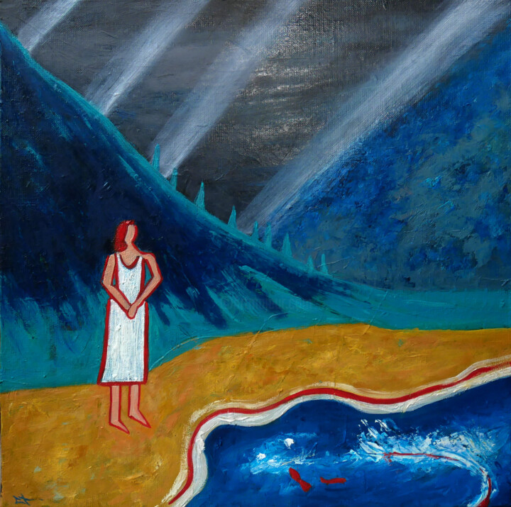 Virgin 绘画, 15.8x15.8 in
